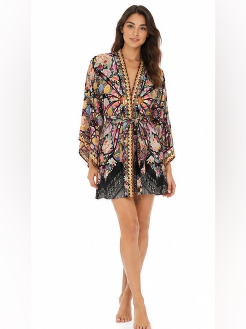 Camilla silk tie robe - Picture 7 of 14